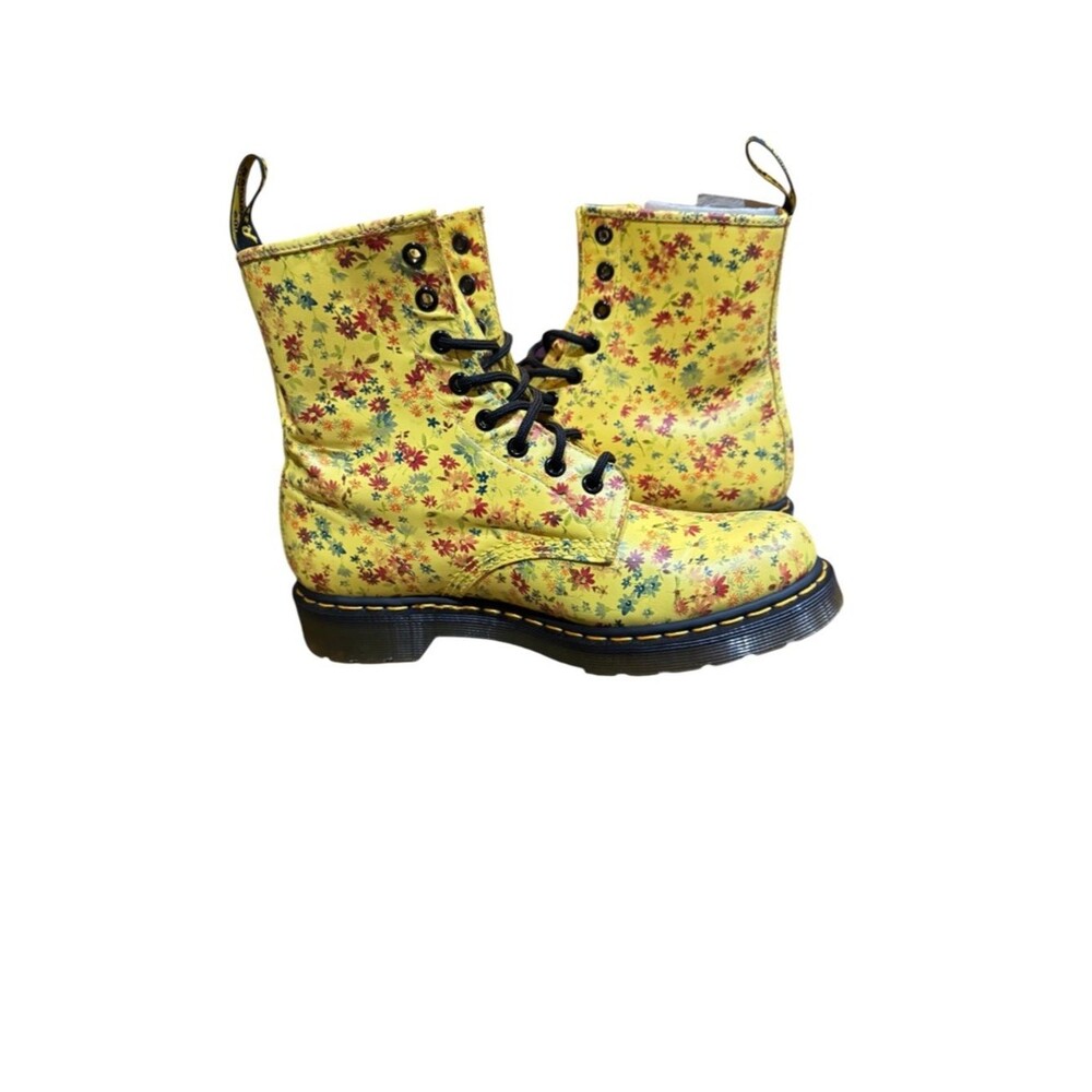 Dr. Martens RARE NIB 1460 Sun Yellow Little Flowers Floral Boots Women's size 9 - Picture 12 of 16